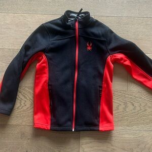 Boys Spyder full zip sweater jacket. Size youth medium. Great for skiing.